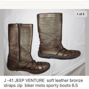 J41 JEEP VENTURE bronze tall moto style boots 6.5
